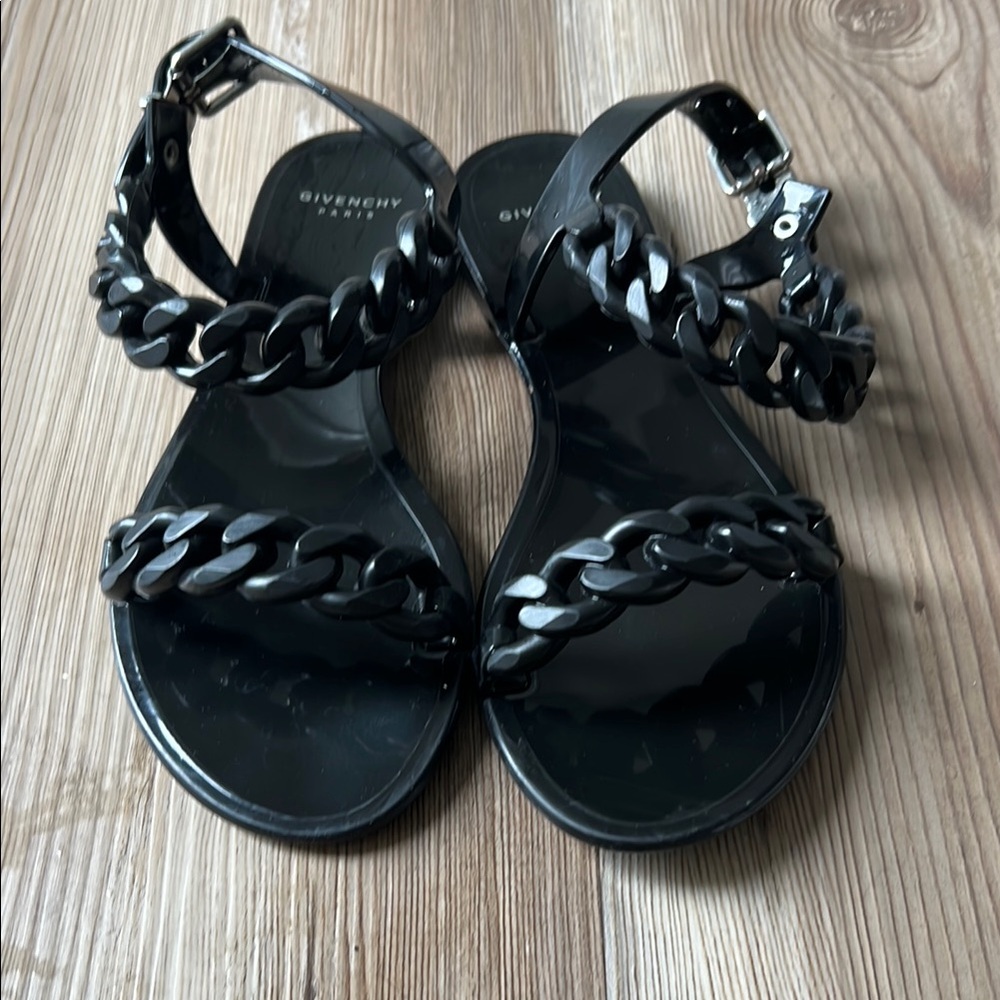 Authentic Givenchy Black Chain-Link Sandals